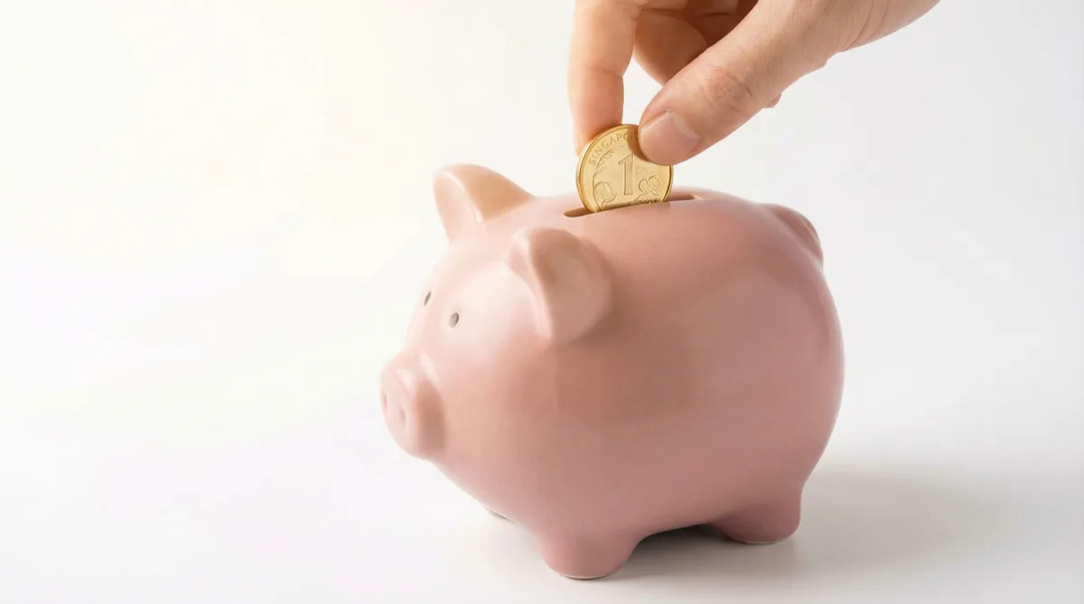 A piggy bank with coins being inserted