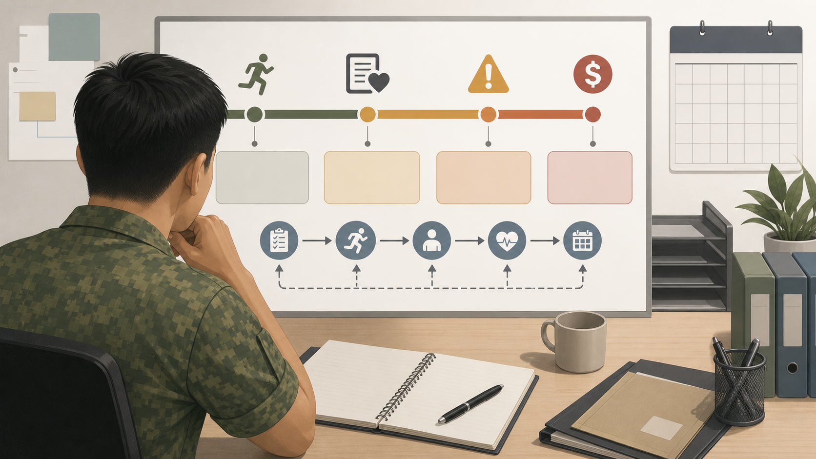 Neutral illustration of IPPT default timeline and recovery planning