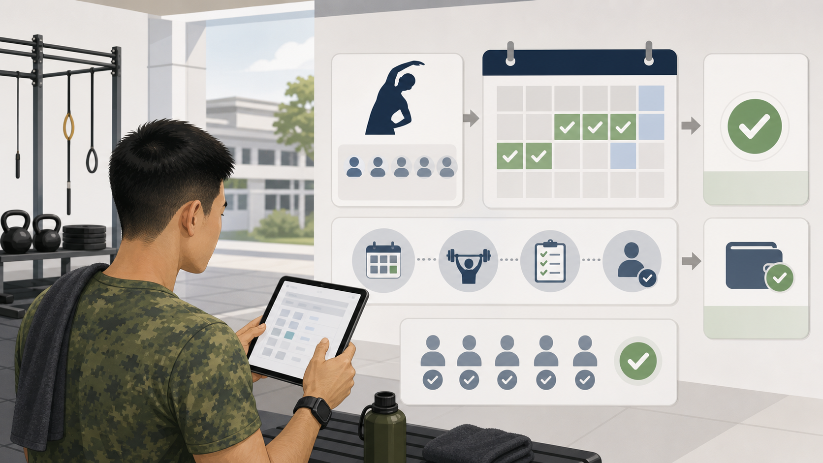 Neutral illustration of NS FIT attendance and payment status planning