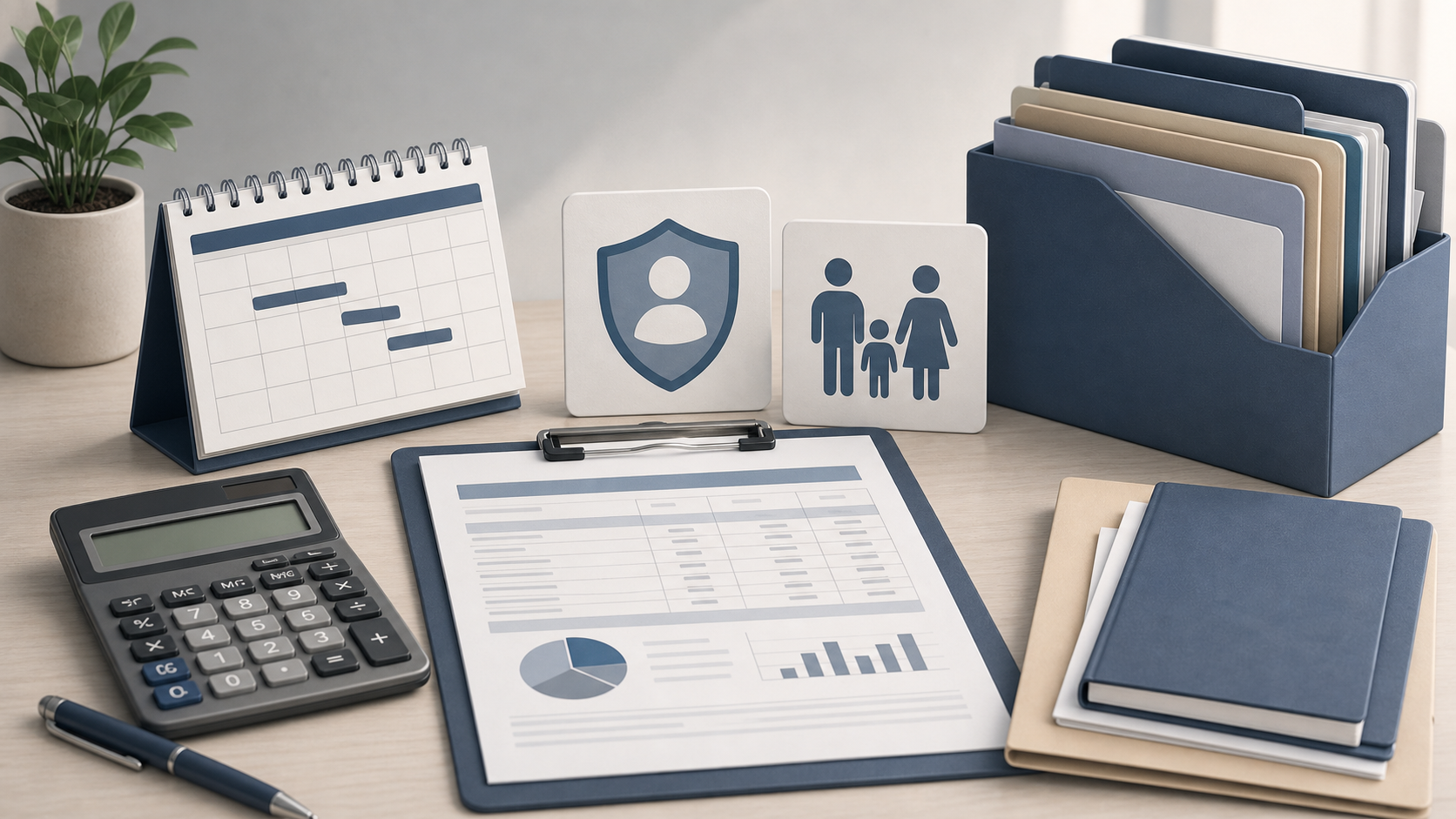 Neutral illustration of NSman tax relief records and calendar checks
