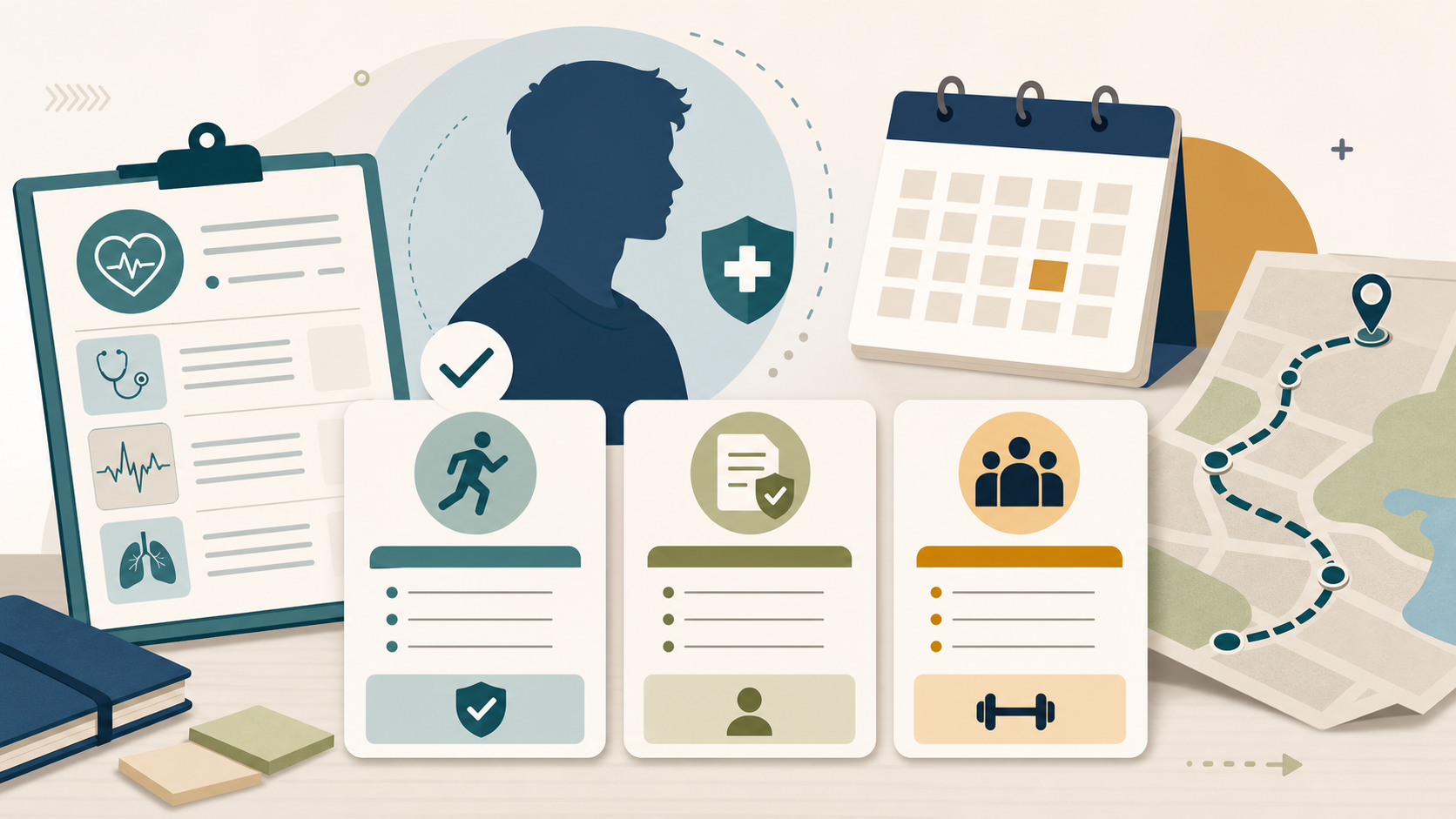 Neutral illustration of a medical classification review workflow for Singapore NS