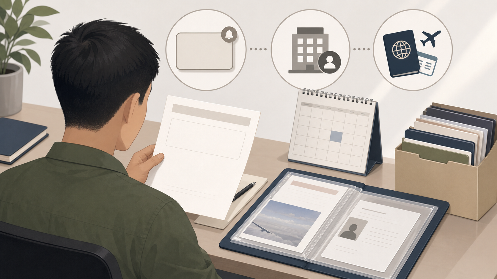 Neutral illustration of acknowledging a SAF100 notice and employer calendar planning