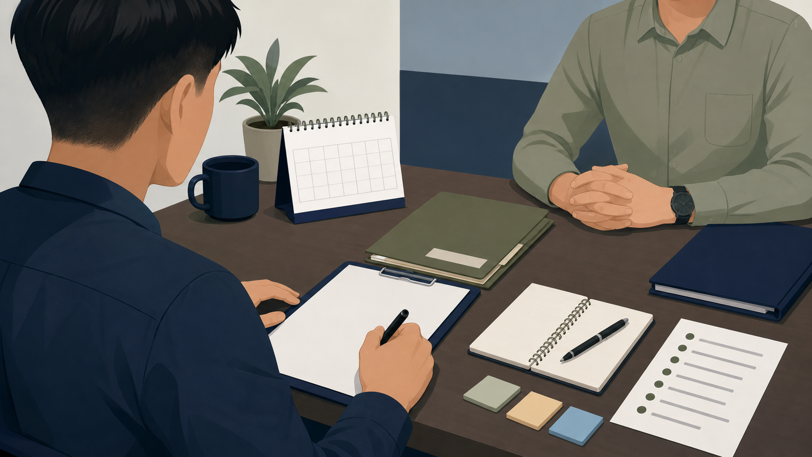 Neutral illustration of preparing documents for an administrative summary trial notice