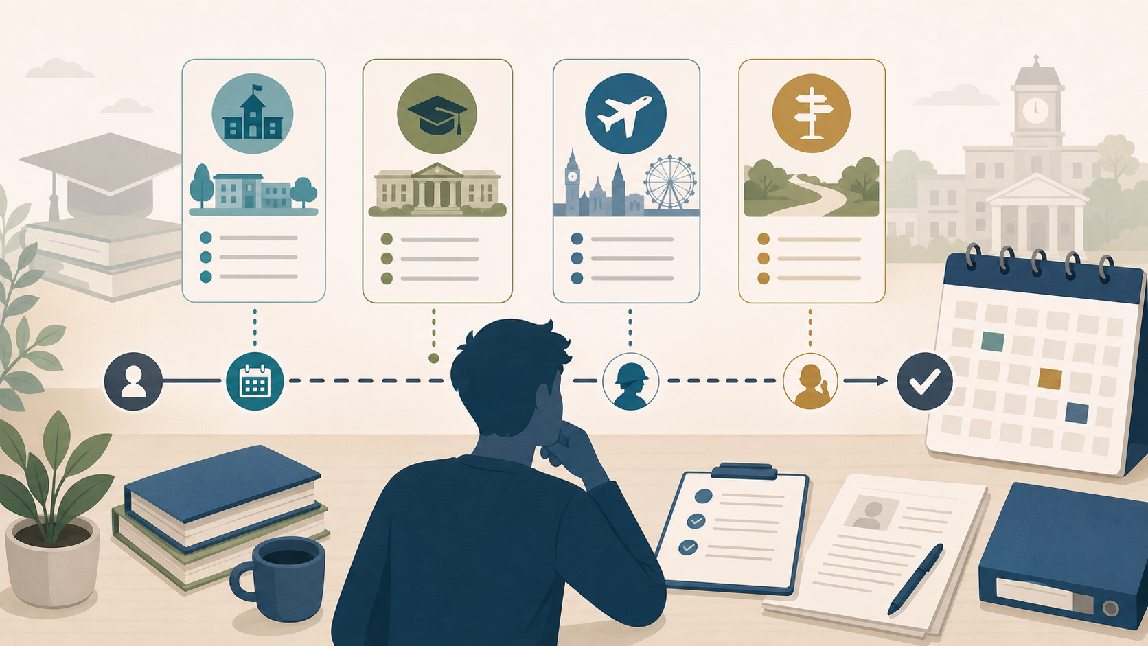 Neutral illustration of study deferment and NS disruption planning